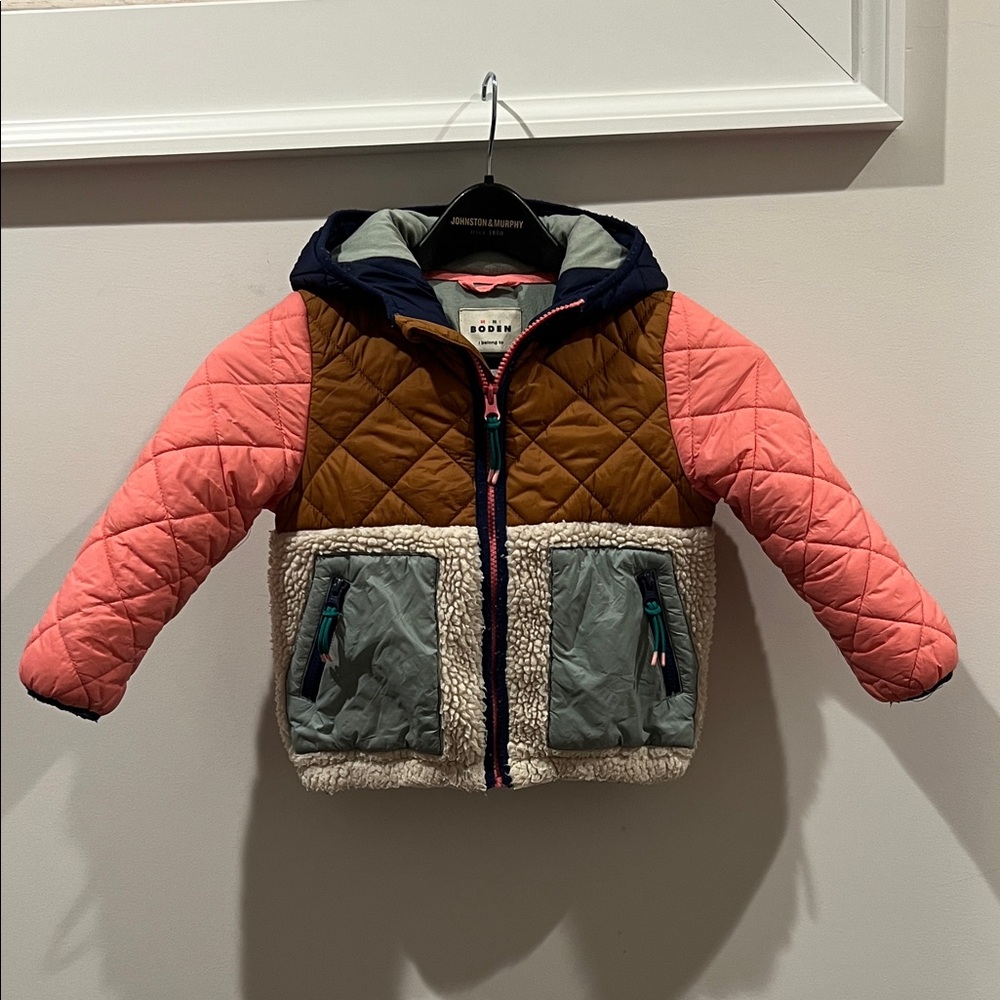 Mini Boden Multicolor Hooded Jacket Size 4-5